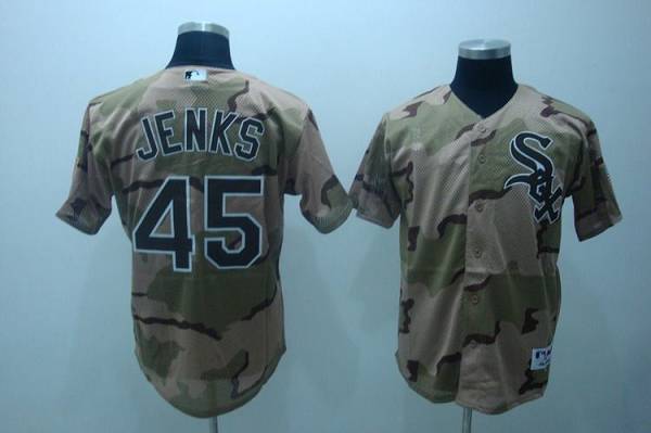 White Sox #45 Bobby Jenks Stitched Camouflage MLB Jersey - Click Image to Close